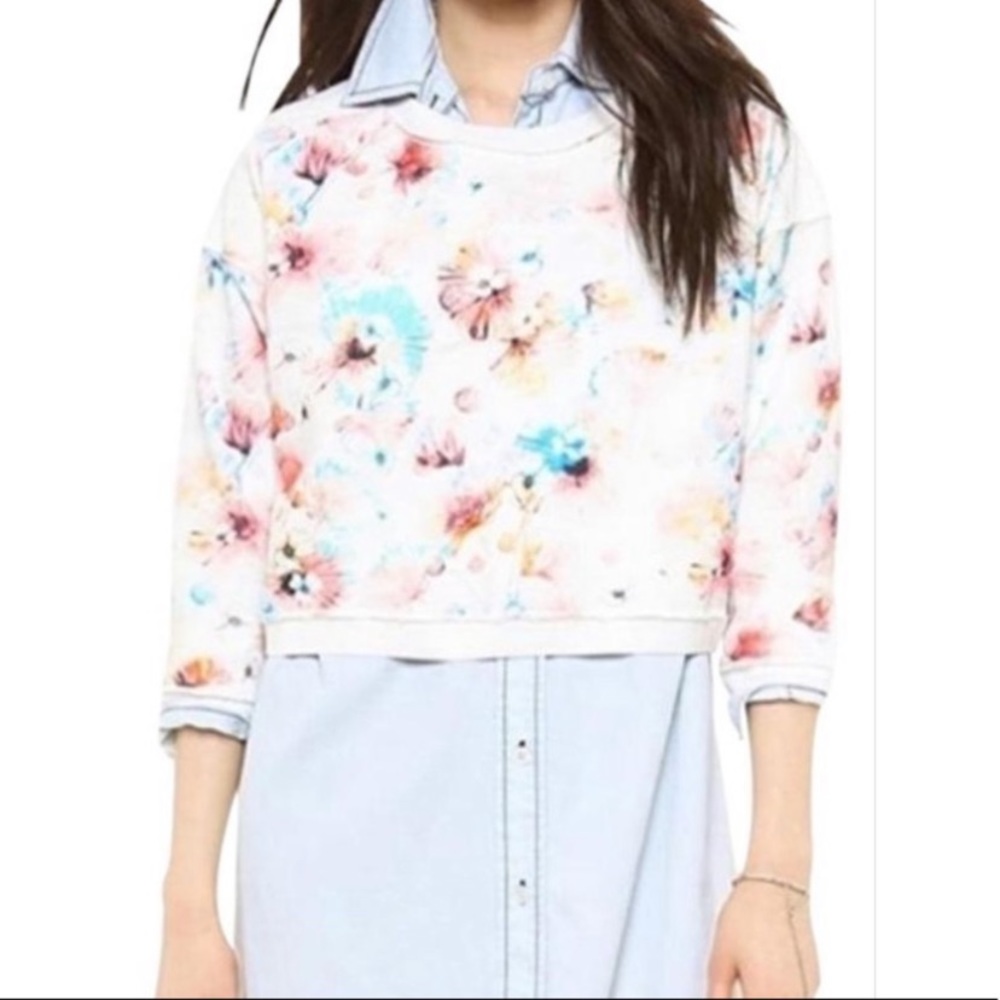 Rebecca Taylor 3/4 Sleeve Poppy Sweatshirt Size S